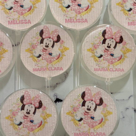 Pirulito de Cristal Minnie Rosa