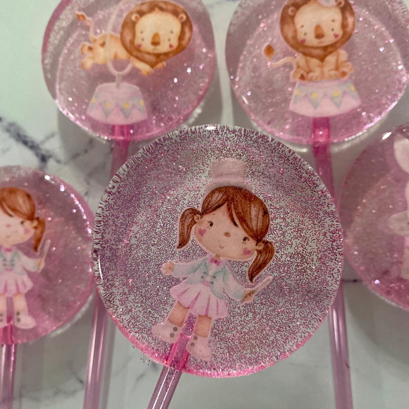 Pirulito de Cristal Circo Rosa