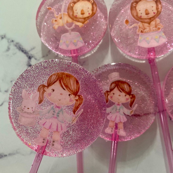 Pirulito de Cristal Circo Rosa