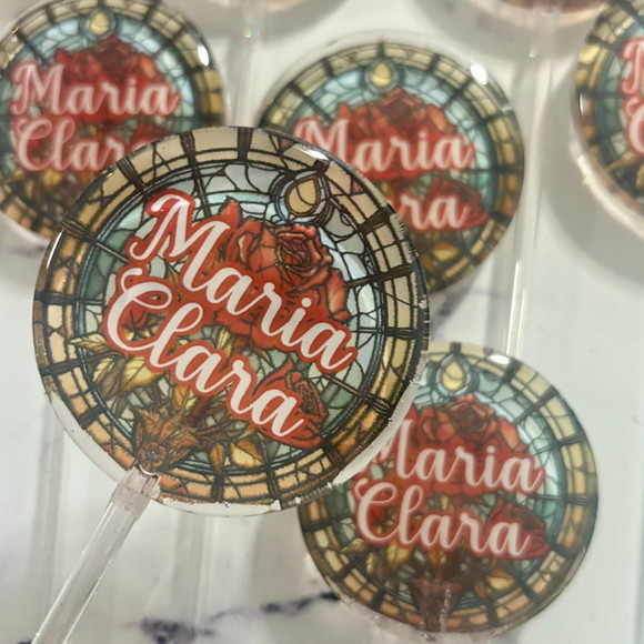 Pirulito de Cristal Personalizado a Bela e a Fera