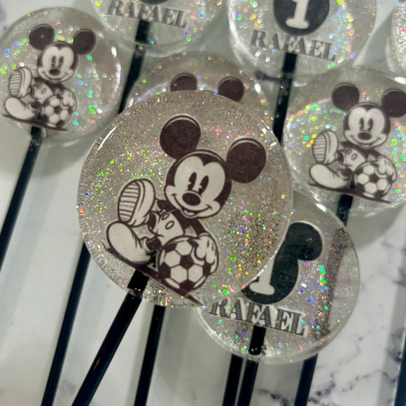 Pirulito de Cristal Mickey Futebol