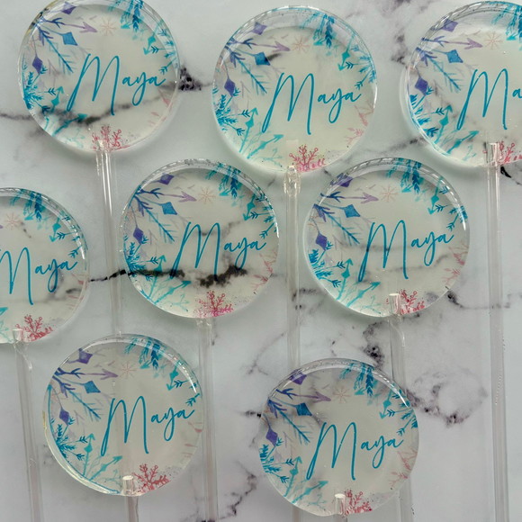 Pirulito de Cristal Personalizado Frozen