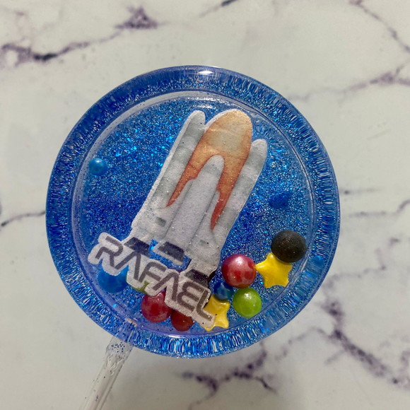 Pirulito de Cristal Chocalho Astronauta