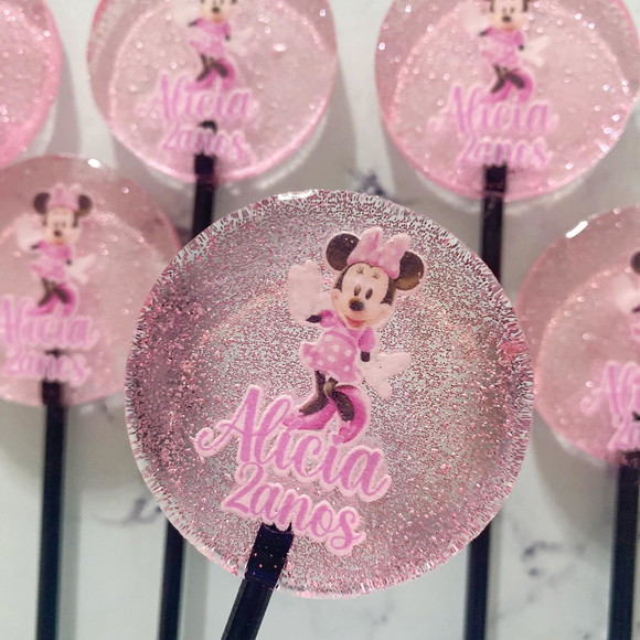 Pirulito de Cristal Minnie Rosa