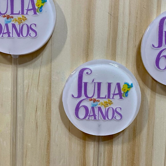 Pirulito de Cristal Personalizado a Pequena Sereia