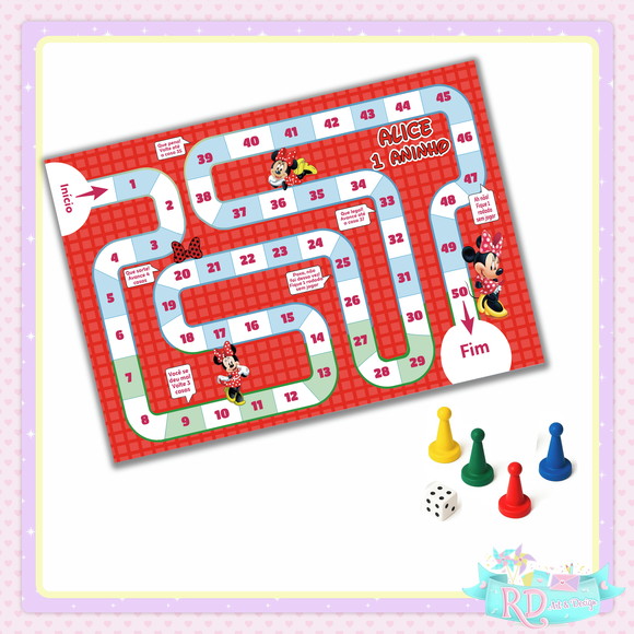 Jogo de Tabuleiro Minnie Vermelha