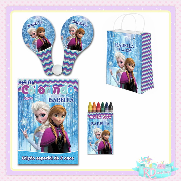 Kit Colorir com Sacolinha Raquete Frozen