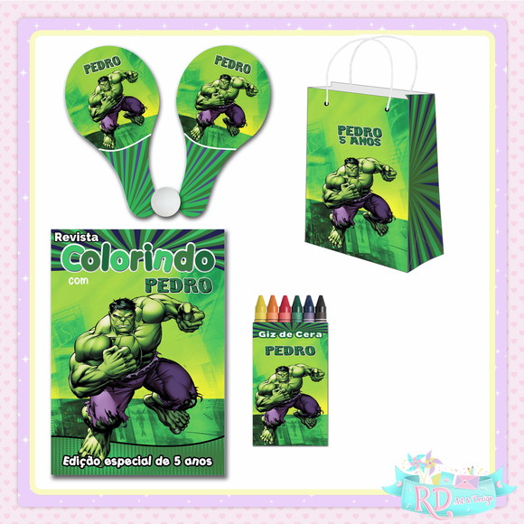 Kit Colorir com Sacolinha Raquete Hulk
