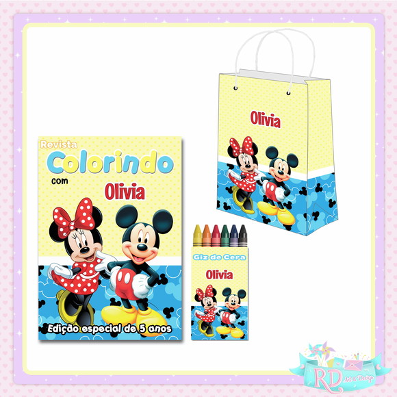 Kit Colorir com Sacolinha Mickey e Minnie