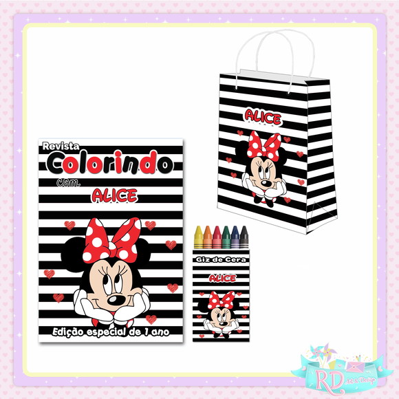 Kit Colorir com Sacolinha Minnie Vermelha