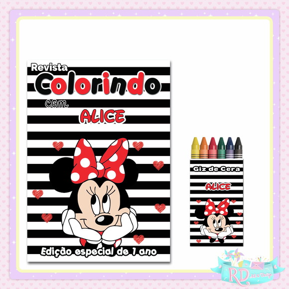 Kit Colorir Minnie Vermelha