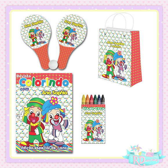 Kit Colorir com Sacolinha Raquete Patati Patatá