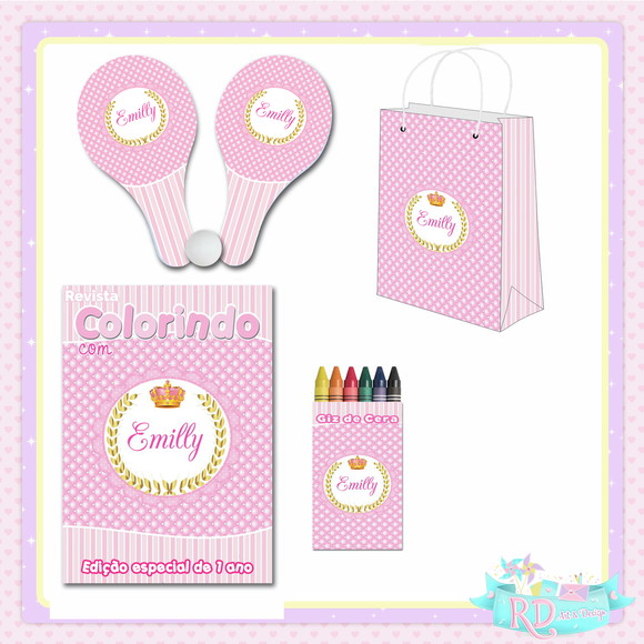 Kit Colorir com Sacolinha e Raquete Realeza