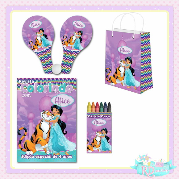 Kit Colorir com Sacolinha Raquete Jasmine