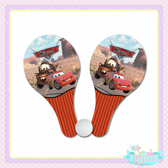 Raquete Ping Pong Carros