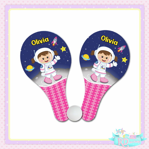 Raquete Ping Pong Astronauta Rosa