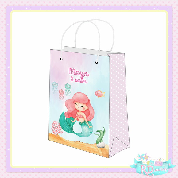Sacolinha Personalizada Fundo do Mar Rosa