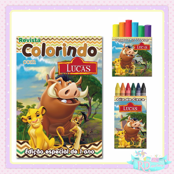 Kit Colorir com Massinha o Rei Leão