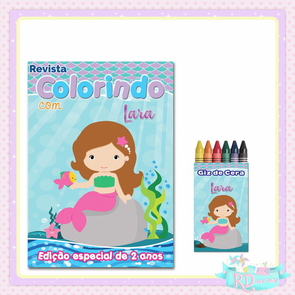 Kit Colorir Sereia Cute