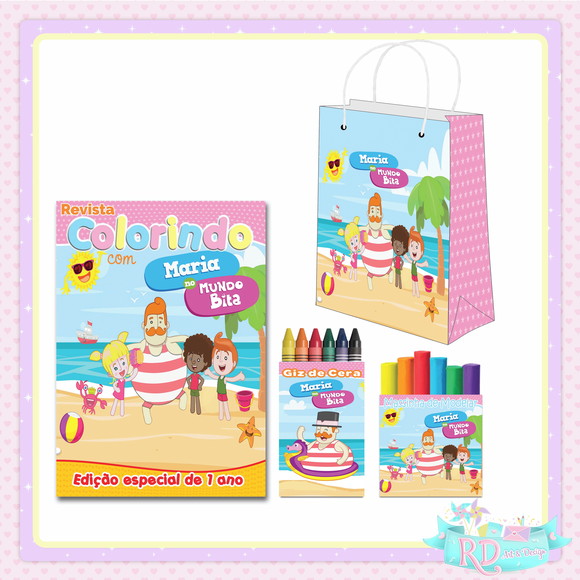 Kit Colorir com Massinha e Sacolinha Mundo Bita