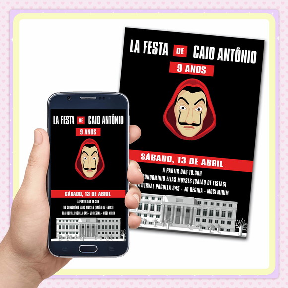 Convite Digital La Casa de Papel