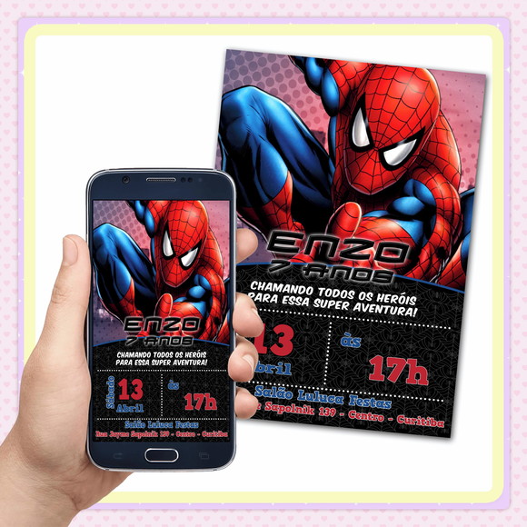 Convite Digital Homem Aranha
