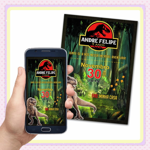 Convite Digital Dinossauros