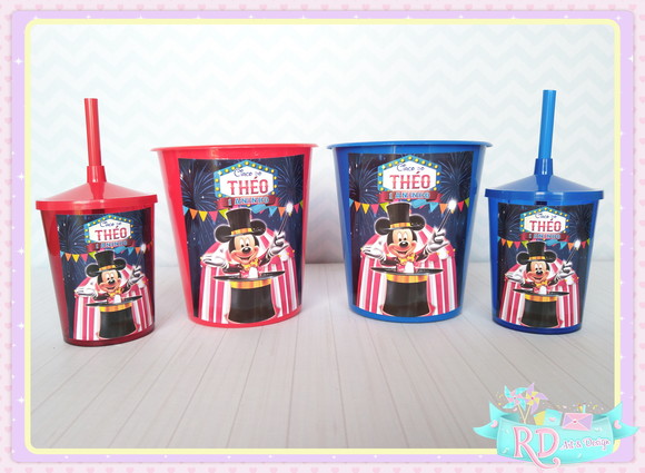 Kit Baldinho e Copo Shake Circo do Mickey