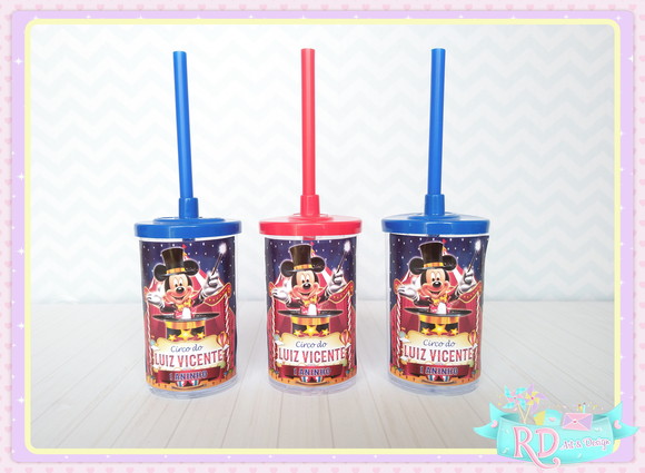 Copo Short Drink com Tampa Circo do Mickey
