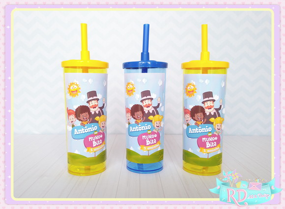 Copo Long Drink com Tampa Mundo Bita