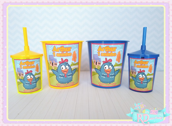 Kit Baldinho e Copo Shake Galinha Pintadinha