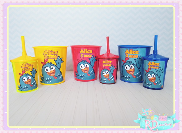 Kit Baldinho e Copo Shake Galinha Pintadinha