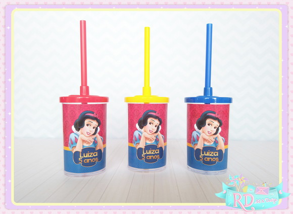 Copo Short Drink com Tampa Branca de Neve
