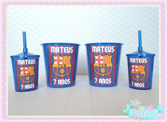 Kit Baldinho e Copo Shake Barcelona