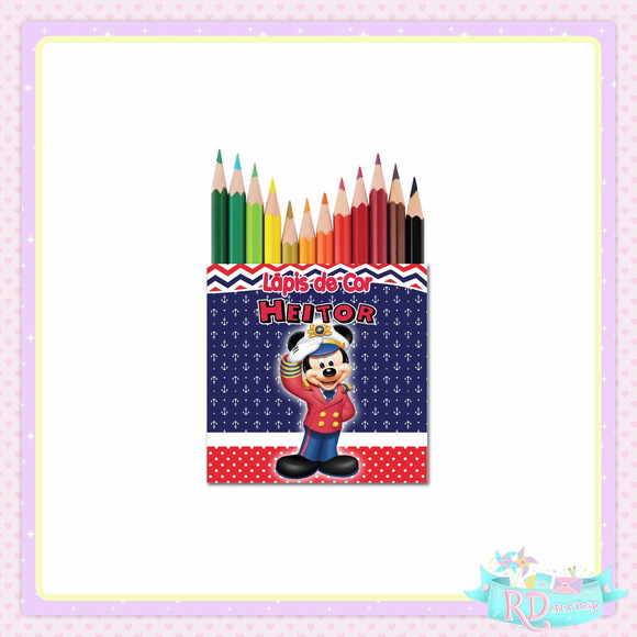 Mini Lápis de Cor Mickey Marinheiro