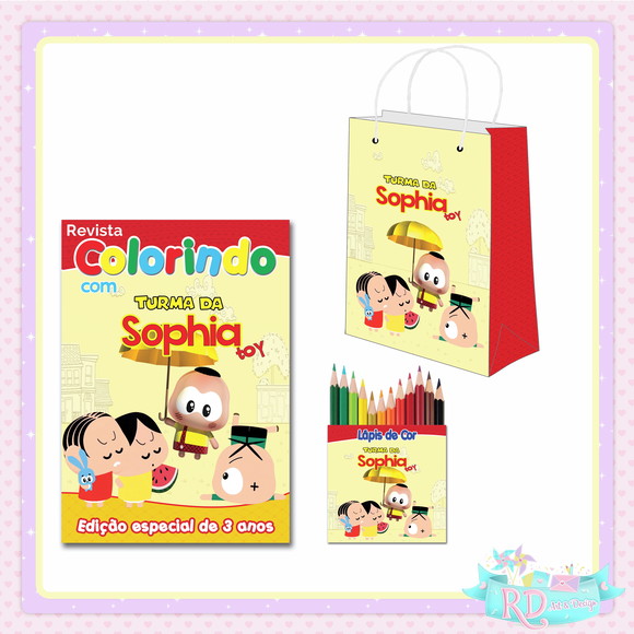 Kit Colorir com Lápis de Cor e Sacolinha Turma da Mônica Toy