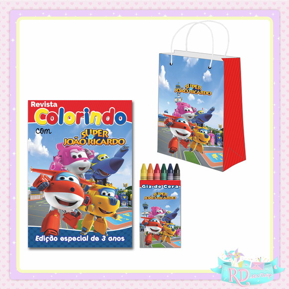 Kit Colorir com Sacolinha Super Wings