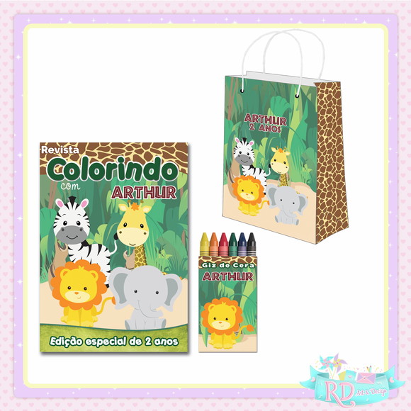 Kit Colorir com Sacolinha Safari