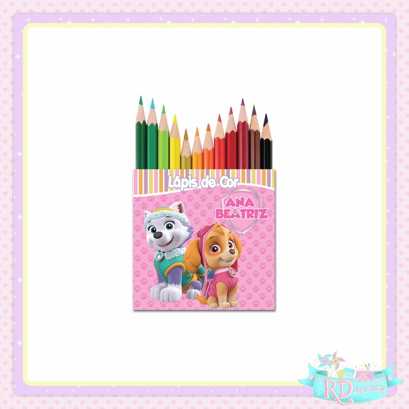 Mini Lápis de Cor Patrulha Canina