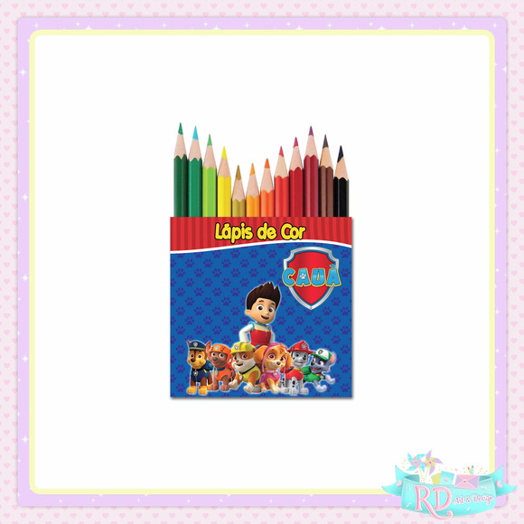Mini Lápis de Cor Patrulha Canina