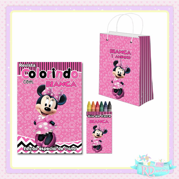 Kit Colorir com Sacolinha Minnie Rosa