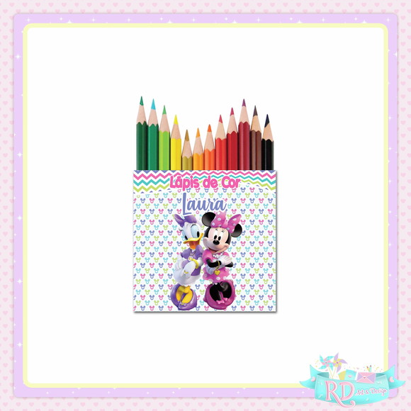Mini Lápis de Cor Minnie e Margarida