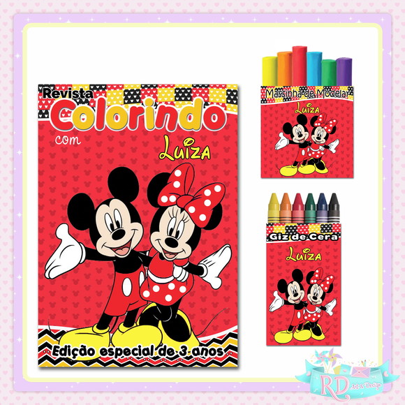 Kit Colorir com Massinha Mickey e Minnie