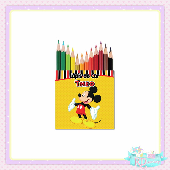 Mini Lápis de Cor Mickey