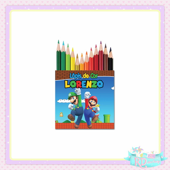 Mini Lápis de Cor Super Mario