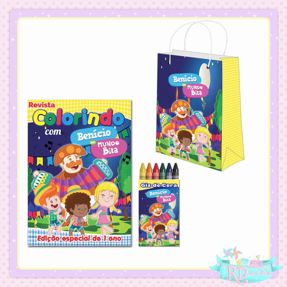 Kit Colorir com Sacolinha Arraiá do Bita