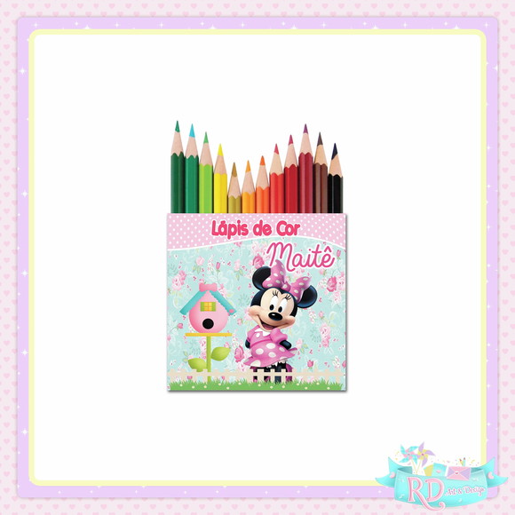 Mini Lápis de Cor Jardim da Minnie