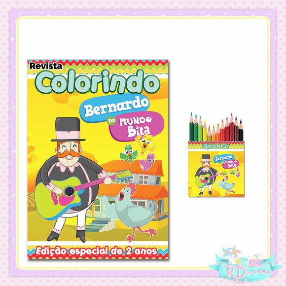 Kit Colorir com Lápis de Cor Fazendinha do Bita