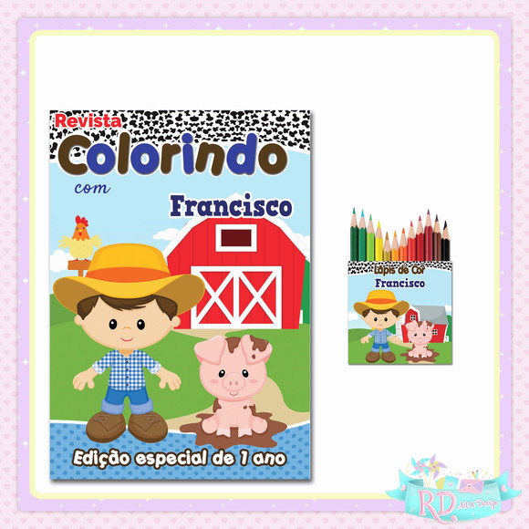 Kit Colorir com Lápis de Cor Fazendinha