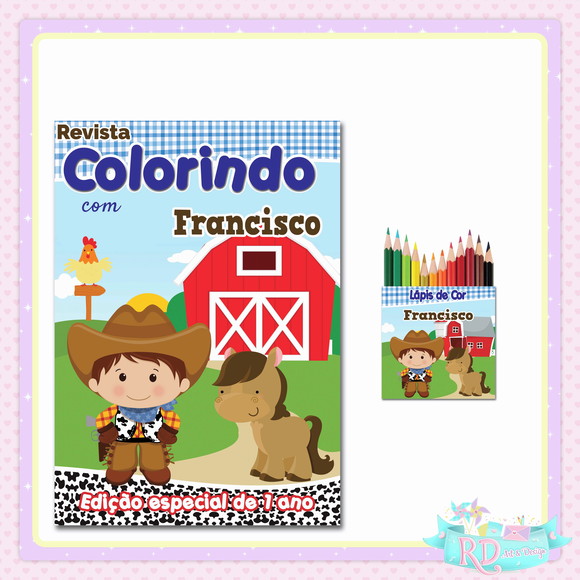 Kit Colorir com Lápis de Cor Fazendinha